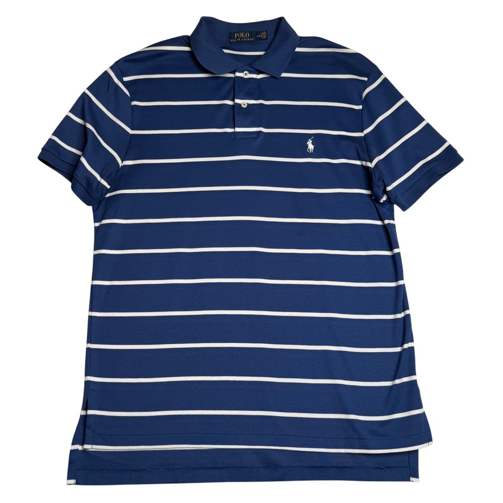 Polo Ralph Lauren Striped Classic Fit Short Sleeve‎ Blue Men's Large